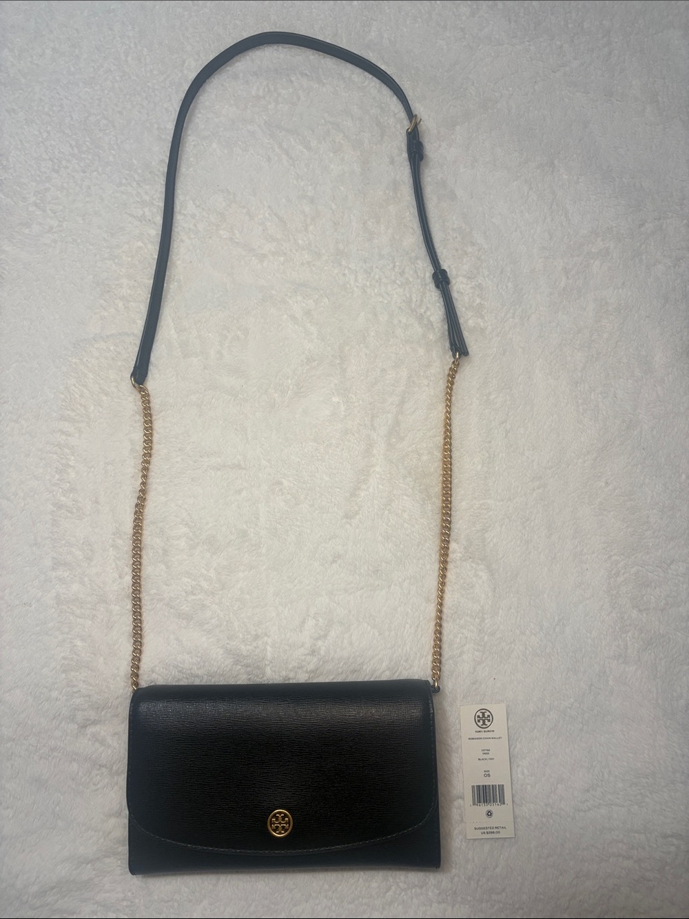 Tory Burch Authentic Robinson Chain Wallet/Crossbody Black